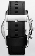 Marc Jacobs Larry Chronograph Black Dial Black Leather Strap Watch for Men - MBM5054