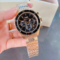Michael Kors Bayville Chronograph Black Dial Gold Steel Strap Watch For Men - MK8726