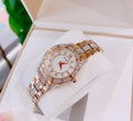 Bulova Crystal Mother of Pearl Dial Rose Gold Steel Strap Watch for Women - 98L197