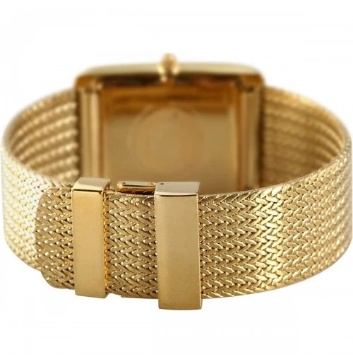 Emporio Armani Super Slim Quartz White DIal Gold Mesh Bracelet Watch For Women - AR2017