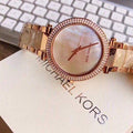 Michael Kors Parker Mother of Pearl Pink Dial Two Tone Steel Strap Watch for Women - MK6492