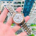 Tissot Ballade Powermatic 80 Cosc Mother of Pearl Dial Two Tone Steel Strap Watch For Women - T108.208.22.117.01