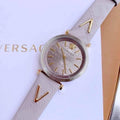 Versace V-Twist Quartz Purple Dial Purple Leather Strap Watch for Women - VELS00219