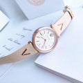 Versace V-Twist White Dial White Leather Strap Watch for Women - VELS00419
