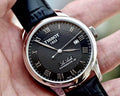 Tissot Le Locle Powermatic 80 Black Dial Black Leather Strap Watch For Men - T006.407.16.053.00