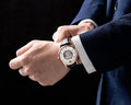 Emporio Armani Meccanico White Dial Brown Leather Strap Watch For Men - AR1920