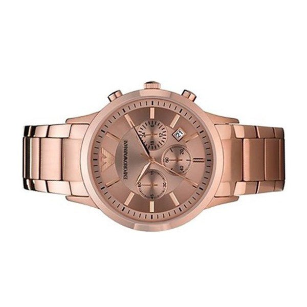 Emporio Armani Classic Rose Gold Chronograph Steel Strap Watch For Men - AR2452