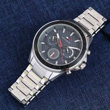 Tommy Hilfiger Aiden Chronograph Grey Dial Silver Steel Strap Watch For Men - 1791857