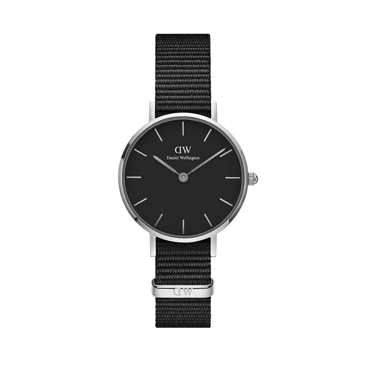 Daniel Wellington Petite Cornwall Black Dial Black Nylon Strap Watch For Women - DW00100248