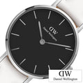Daniel Wellington Classic Petite Bondi Black Dial White Leather Strap Watch for Women - DW00100286