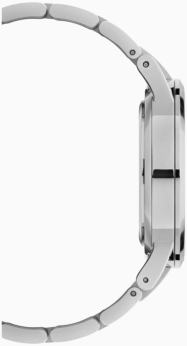 Daniel Wellington Iconic Link Black Dial Silver Steel Strap Watch For Women - DW00100342