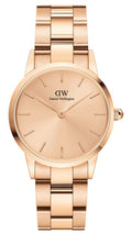 Daniel Wellington Iconic Link Unitone Rose Gold Dial Rose Gold Steel Strap Watch For Women - DW00100401