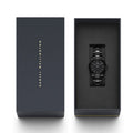 Daniel Wellington Iconic Link Ceramic Black Dial Black Steel Strap Watch For Women - DW00100415
