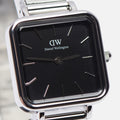 Daniel Wellington Quadro Studio Black Dial Silver Mesh Strap Watch For Women - DW00100522