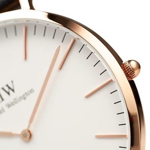 Daniel Wellington Classic York White Dial Brown Leather Strap Watch For Men - DW00100011