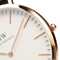 Daniel Wellington Classic York White Dial Brown Leather Strap Watch For Men - DW00100011
