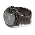 Diesel Mega Chief Chronograph Black Dial Black Steel Strap Watch For Men - DZ4283