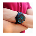 Diesel Mega Chief Quartz Black Dial Two Tone Leather Strap Watch For Men - DZ4305
