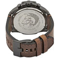 Diesel Mega Chief Chronograph Grey Dial Brown Leather Strap Watch For Men - DZ4463