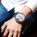 Diesel Mega Chief Chronograph White Dial Silver Steel Strap Watch For Men - DZ4477