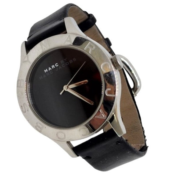 Marc Jacobs Blade Black Dial Black Leather Strap Watch for Women - MBM1205