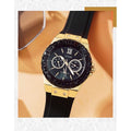 Guess Black Dial Black Rubber Strap Watch For Women - W1053L7
