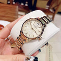 Burberry The Classic Champagne Dial Gold Steel Strap Watch for Women - BU10109