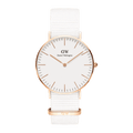 Daniel Wellington Classic Dover White Dial White Nylon Strap Watch For Women - DW00100309
