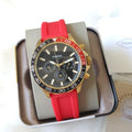 Fossil Bannon Multifunction Black Dial Red Silicone Strap Watch for Men - BQ2499