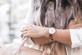 Daniel Wellington Dapper Durham White Dial Brown Leather Strap Watch For Women - DW00100113