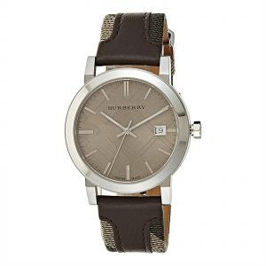 Burberry The City Grey Dial Leather Strap Watch for Men - BU9020