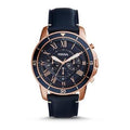 Fossil Grant Sport Chronograph Blue Dial Blue Leather Strap Watch for Men - FS5237