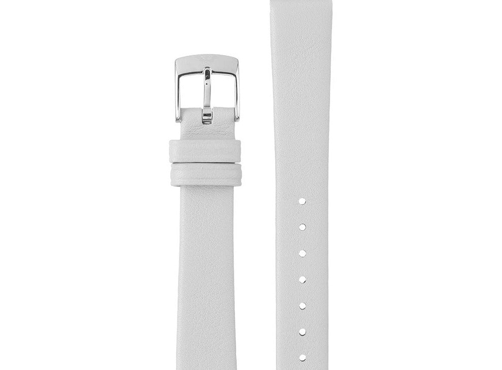 Emporio Armani White Dial Light Blue Leather Strap Watch For Women - AR11002