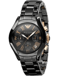 Emporio Armani Chronograph Black Ceramic Stainless Steel Dial Watch For Women - AR1411