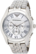 Emporio Armani Velente Chronograph Quartz Silver Dial Silver Steel Strap Watch For Men - AR1702