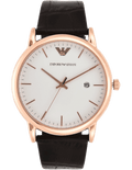 Emporio Armani Luigi White Dial Brown Leather Strap Watch For Men - AR2502