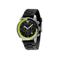 Emporio Armani Chronograph Black Dial Black Rubber Strap Watch For Men - AR5865