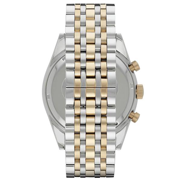 Emporio Armani Tazio Chronograph Blue Dial Two Tone Stainless Steel Watch For Men - AR6088