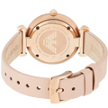 Emporio Armani Gianni T-Bar Quartz Rose Gold Dial Pink Leather Strap Watch For Women - AR11001