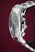 Emporio Armani Valente Chronograph Quartz Black Dial Silver Steel Strap Watch For Men - AR11083