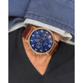 Tommy Hilfiger Daniel Blue Dial Brown Leather Strap Watch for Men - 1710380