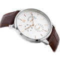 Tommy Hilfiger Brad Chronograph White Dial Brown Leather Strap Watch For Men - 1710389