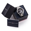 Tommy Hilfiger Henry Chronograph Black Dial Silver Steel Strap Watch For Men - 1710477