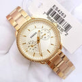 Fossil Tailor Gold Dial Gold Steel Strap Watch for Women - ES4263