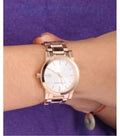 Burberry The City White Dial Rose Gold Steel Strap Watch for Women - BU9104