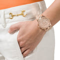 Marc Jacobs Henry Chronograph Rose Gold Dial Rose Gold Steel Strap Watch for Women - MBM3118