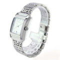 Burberry Nova Check Square White Dial Silver Steel Strap Watch for Women - BU1572