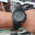 Fossil Bronson Chronograph Black Dial Black Steel Strap Watch for Men - FS5712