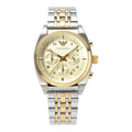 Emporio Armani Classic Chronograph White Dial Two Tone Steel Strap Watch For Men - AR0396