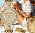 Michael Kors Darci Gold Dial Gold Steel Strap Watch for Women - MK3438